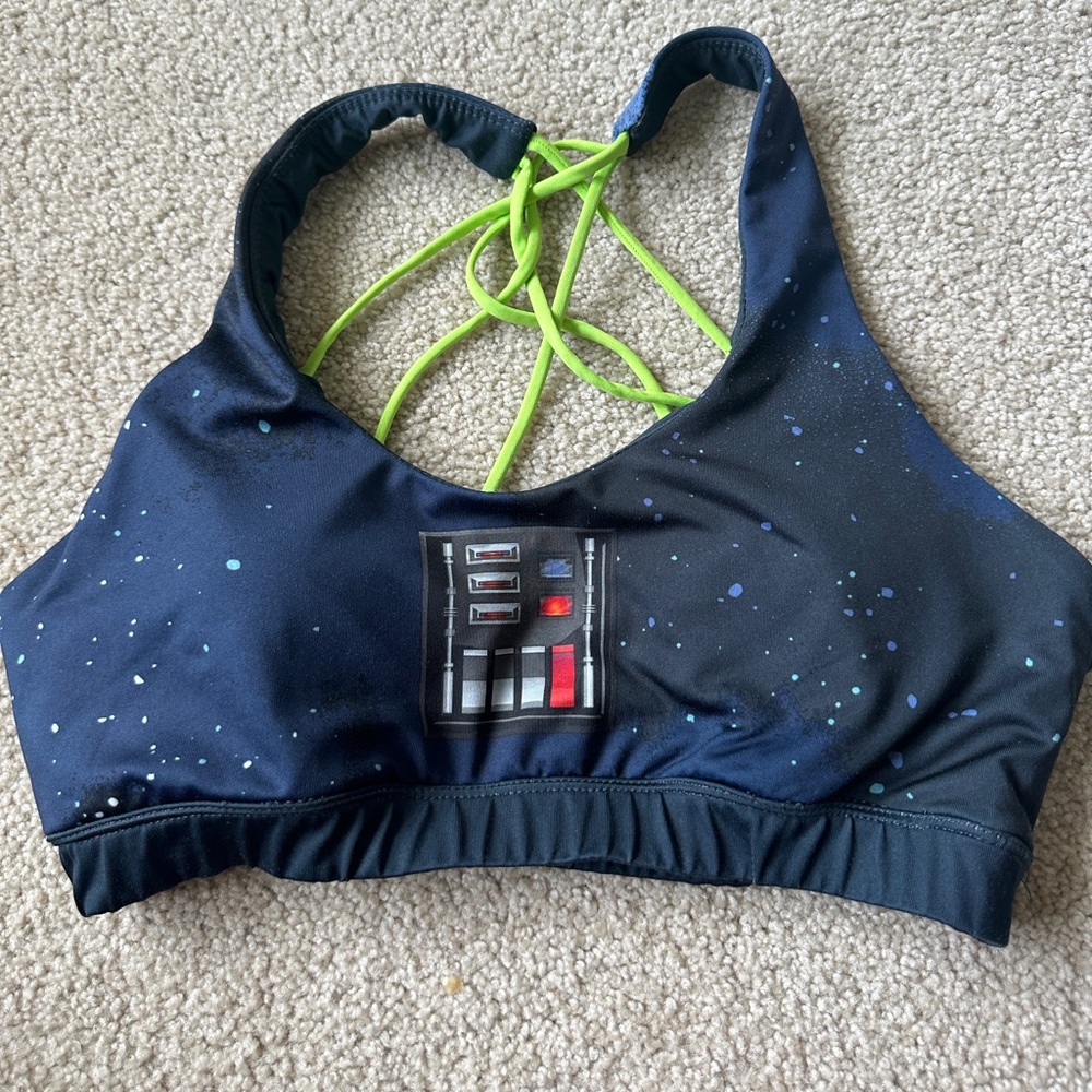 Star Wars Navy and Neon Green Sports Bra